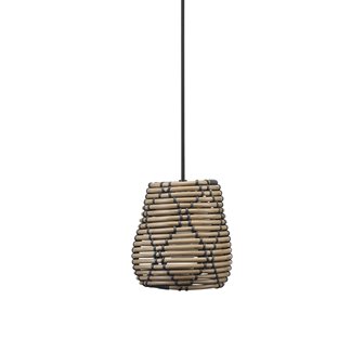 Mała lampa wisząca boho z polirattanu Lollo 18cm